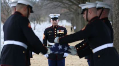 Marine salute for final resting place