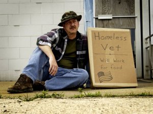 Homeless veteran - will work for food