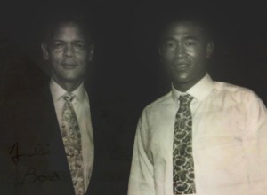 Civil rights leader Horace Julian Bond, left, with cousin Julian Bond, right.