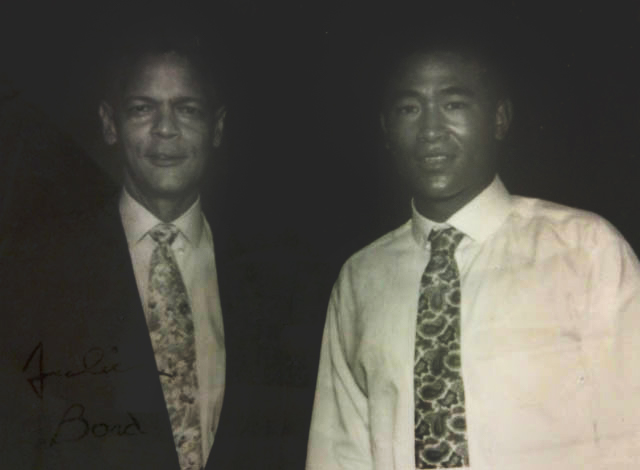 Civil rights leader Horace Julian Bond, left, with cousin Julian Bond, right.