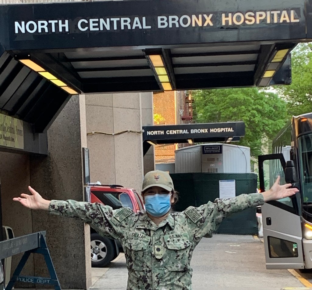 Photo of the back entrance to the Bronx Hospital, New York.