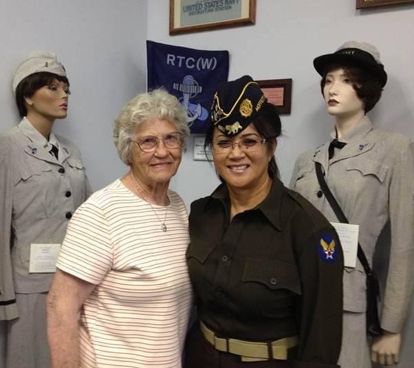 Carolann Wunderlin pictured with World War 2 WAVE.