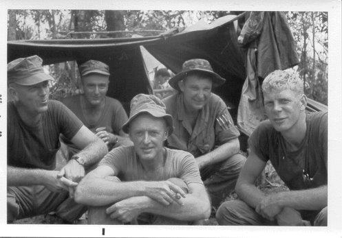 Richards father wearing the bush hat in Vietnam.