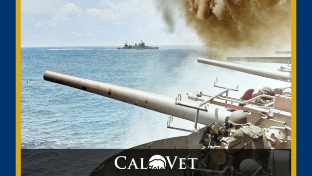 Photo of the USS Yorktown after it was hit by enemy fire.