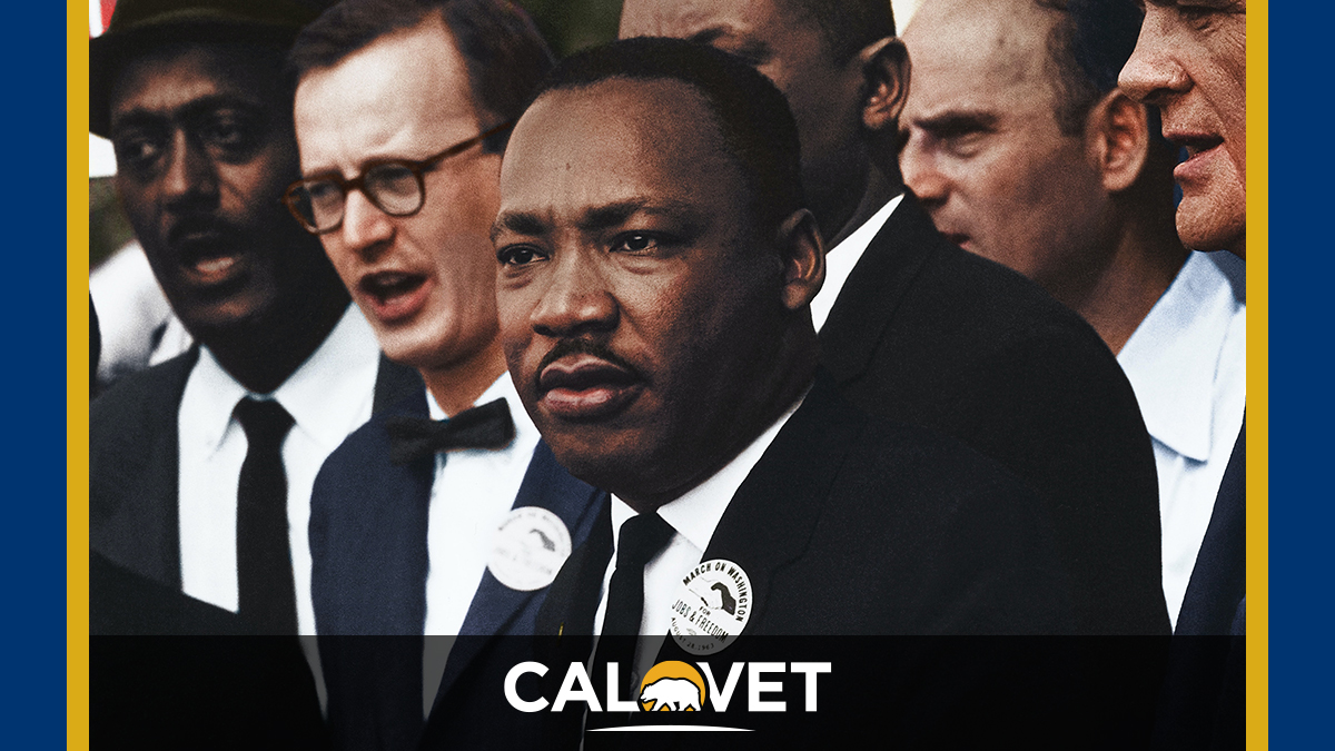 The face of Martin Luther King during the March on Washington.