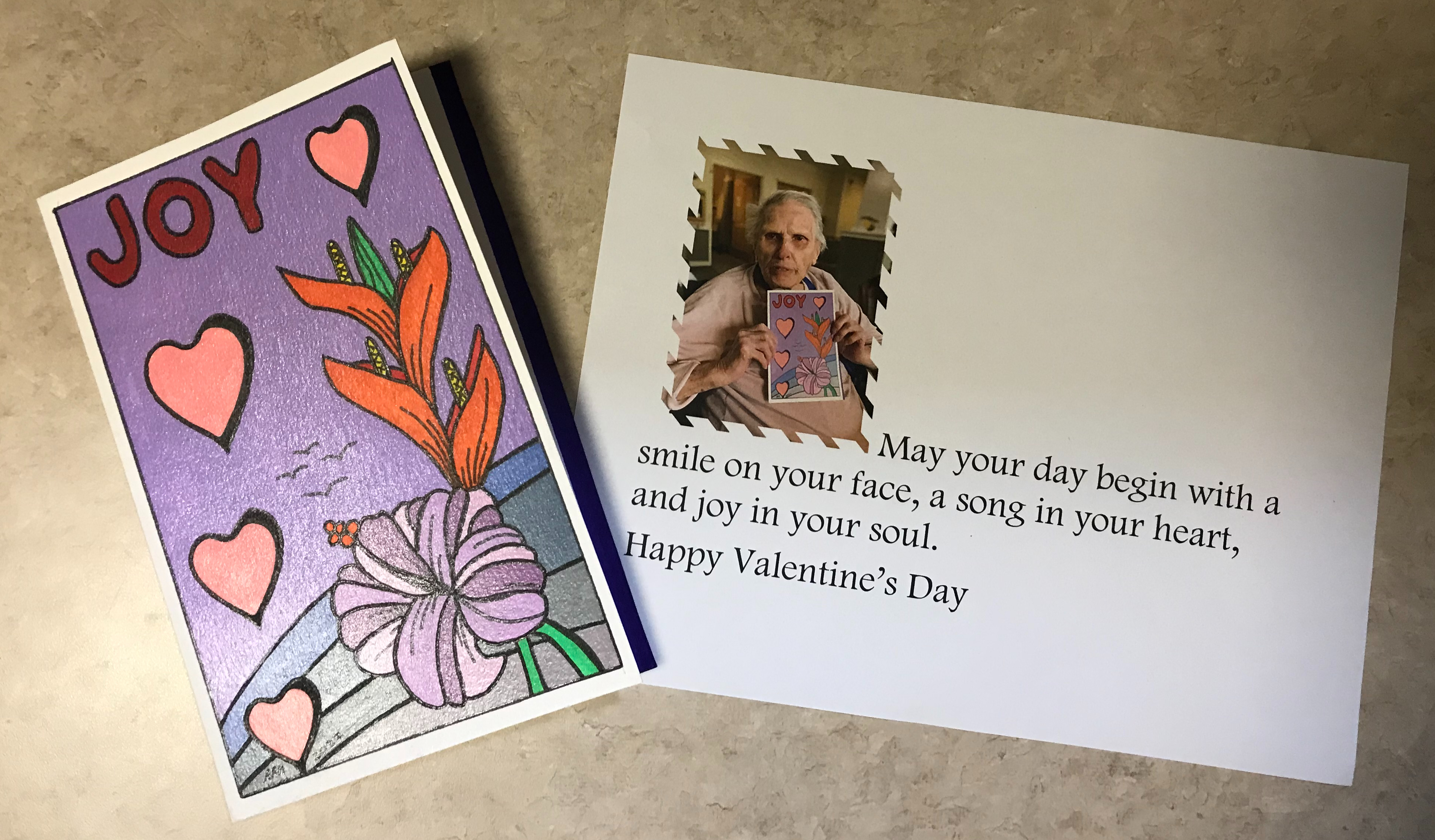 Writing on the card, may your day begin with a smile on your face, a song in your heart, and joy in your soul.