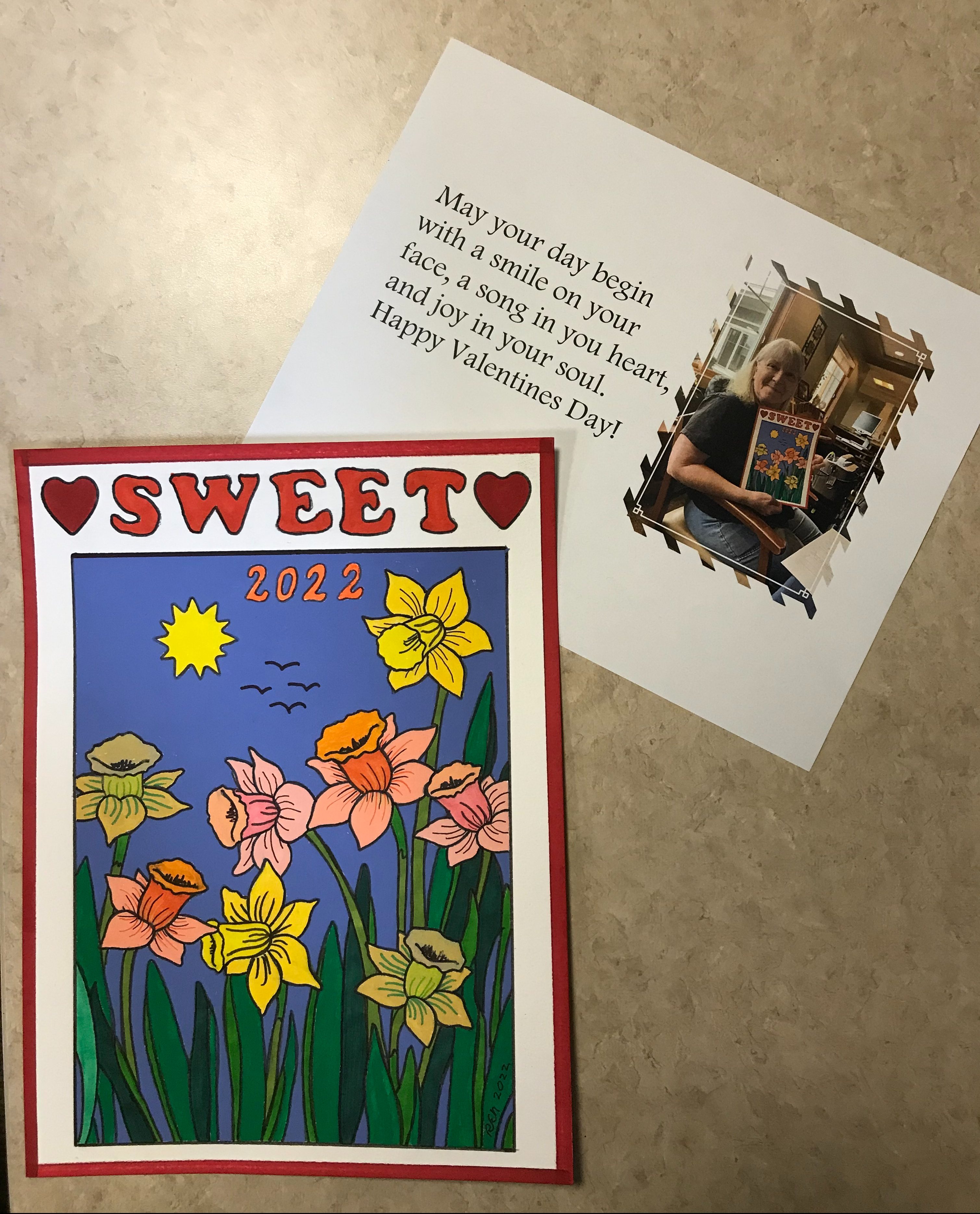 Sweet Valentine's Day Card with message and photo of one of the Cupid Crew.