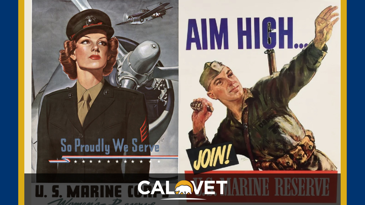 Two old recruiting posters for the USMC Reserves.
