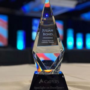 The 2022 Spotlight on Excellence Award, given by the California Public Employees’ Retirement System to public employees who go above and beyond the call of duty to provide exemplary service for their communities.