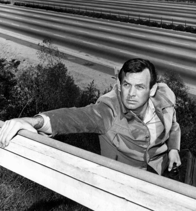 A photo of David Janssen as the Fugitive, 1967.