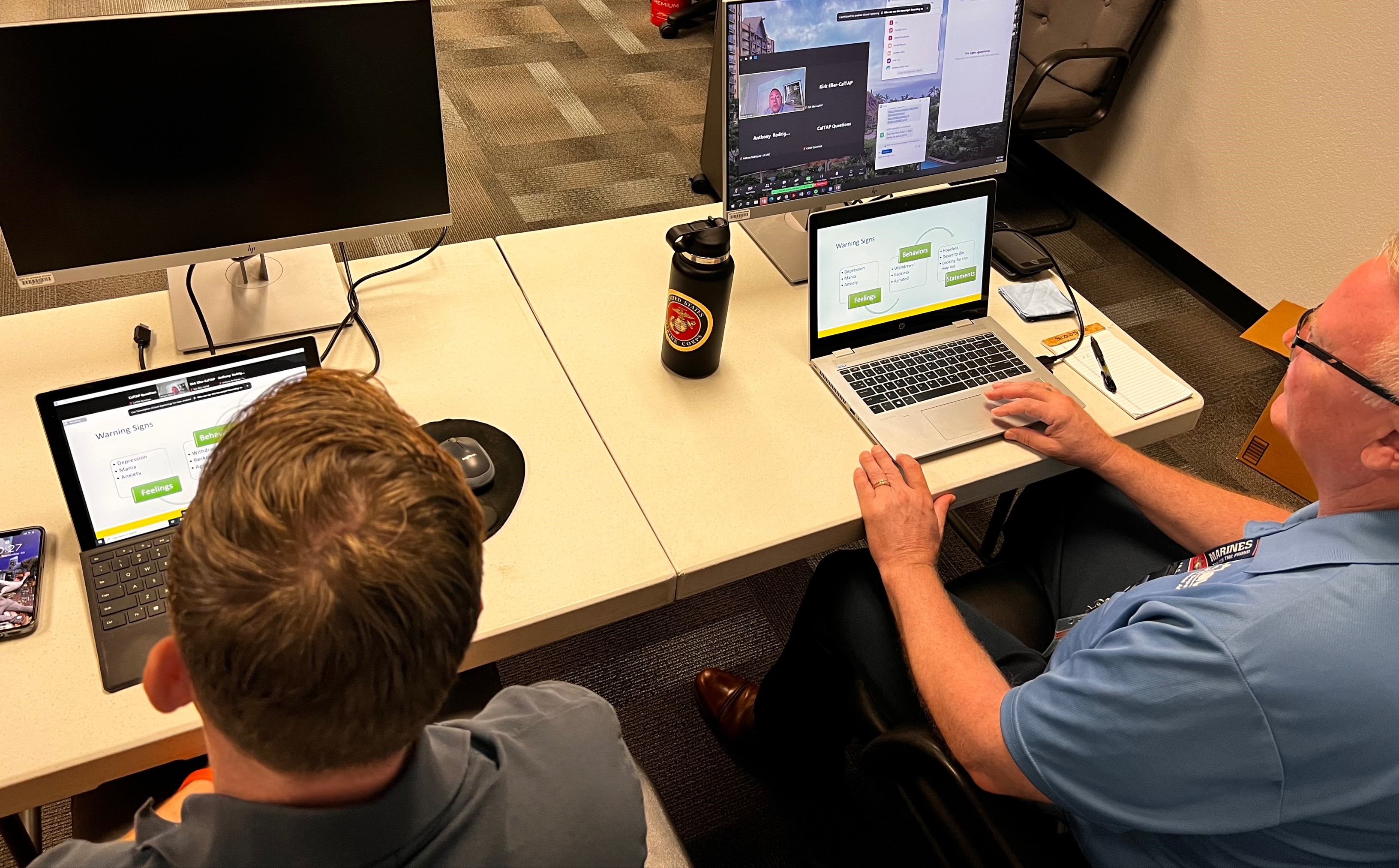 CalTAP staff presenting during a webinar.