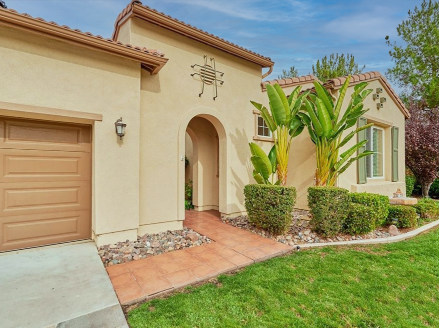 The front view of their new house.