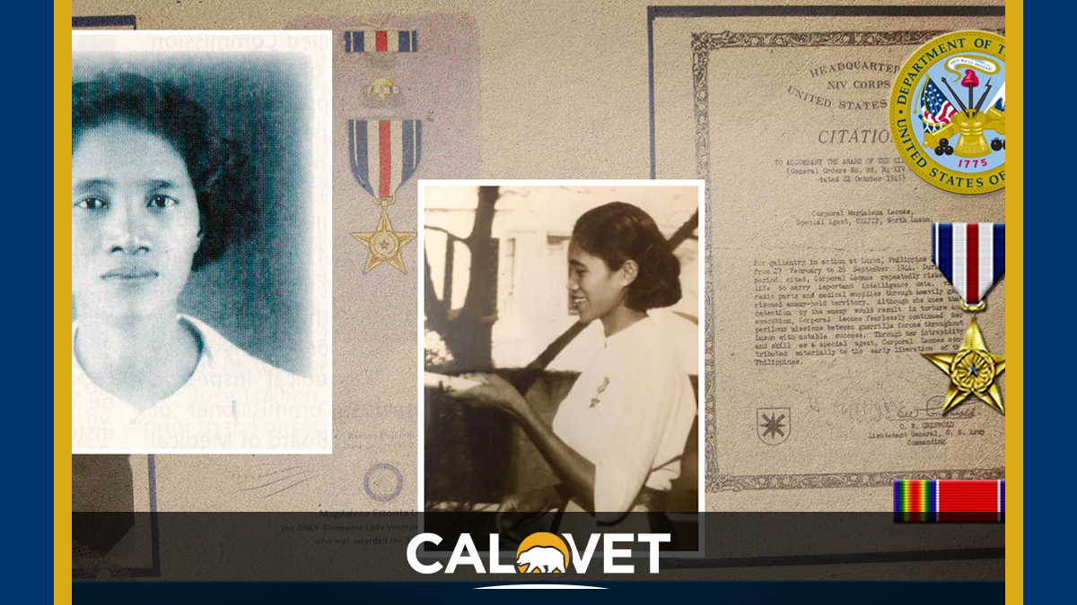 Magdalena Leones accepts the citation for the Silver Cross.