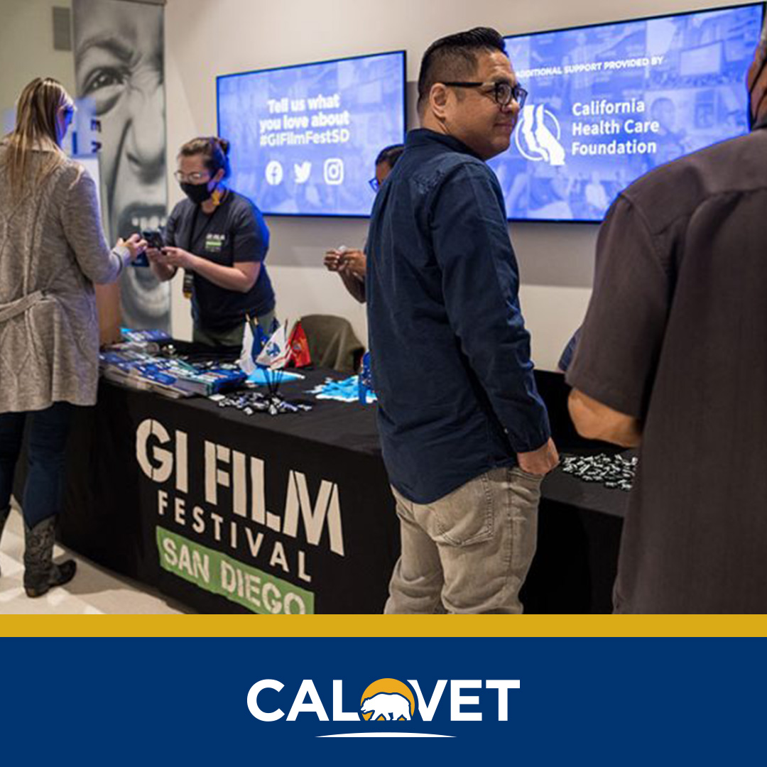 GI Film Festival booth in San Diego.