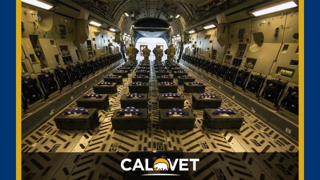 Members of the Defense POW/MIA Accounting Agency (DPAA) conduct an honorable carry for the remains of unidentified U.S. service members.