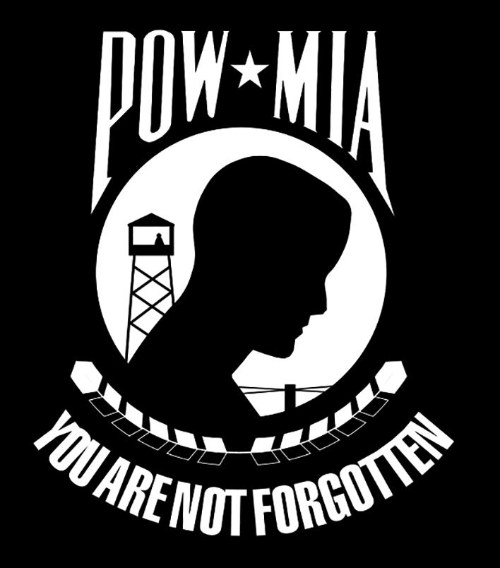 The flag of the National League of POW-MIA Families now recognized throughout the nation.