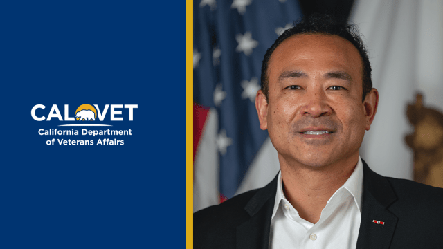 CalVet logo and Julian Bond.