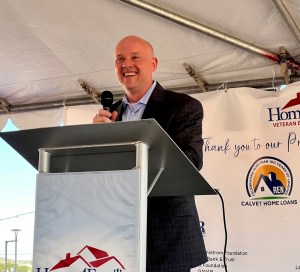 CalVet Undersecretary Russell Atterberry speaking at key ceremony event.