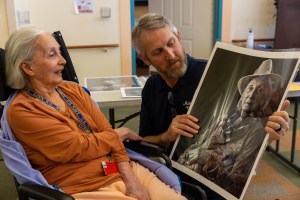 Photographer Mickey Strand and a resident of the Veterans Home of California-Chula Vista.