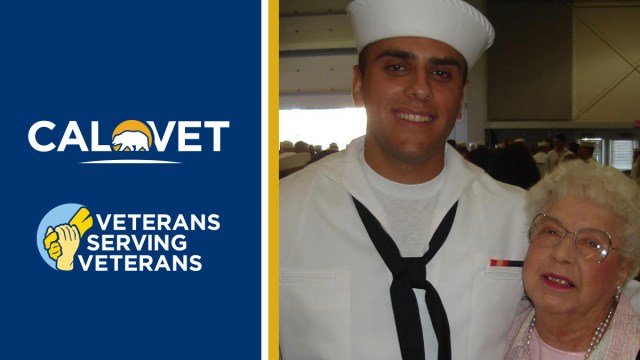 Navy veteran Derek Rose and his grandmother, Marian Metzler.