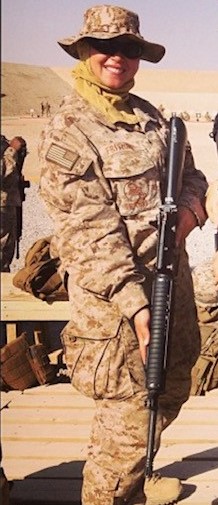 Angela Fritzoni, Chief Yeoman in the U.S. Navy, attached to a Seabees command battalion in Afghanistan.