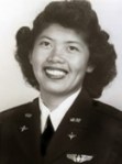 Maggie Gee in military uniform.