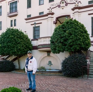 Man standing outside Yountville Veterans Home.